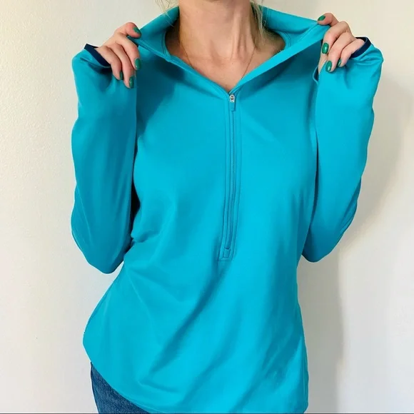 Nike Pro HyperWarm Dri Fit Half Zip Pullover Top - Picture 2 of 11